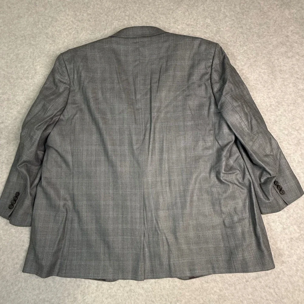 Lauren Ralph Lauren Mens 52R Silk Wool Blazer Gray Glen Plaid Sport Coat Jacket